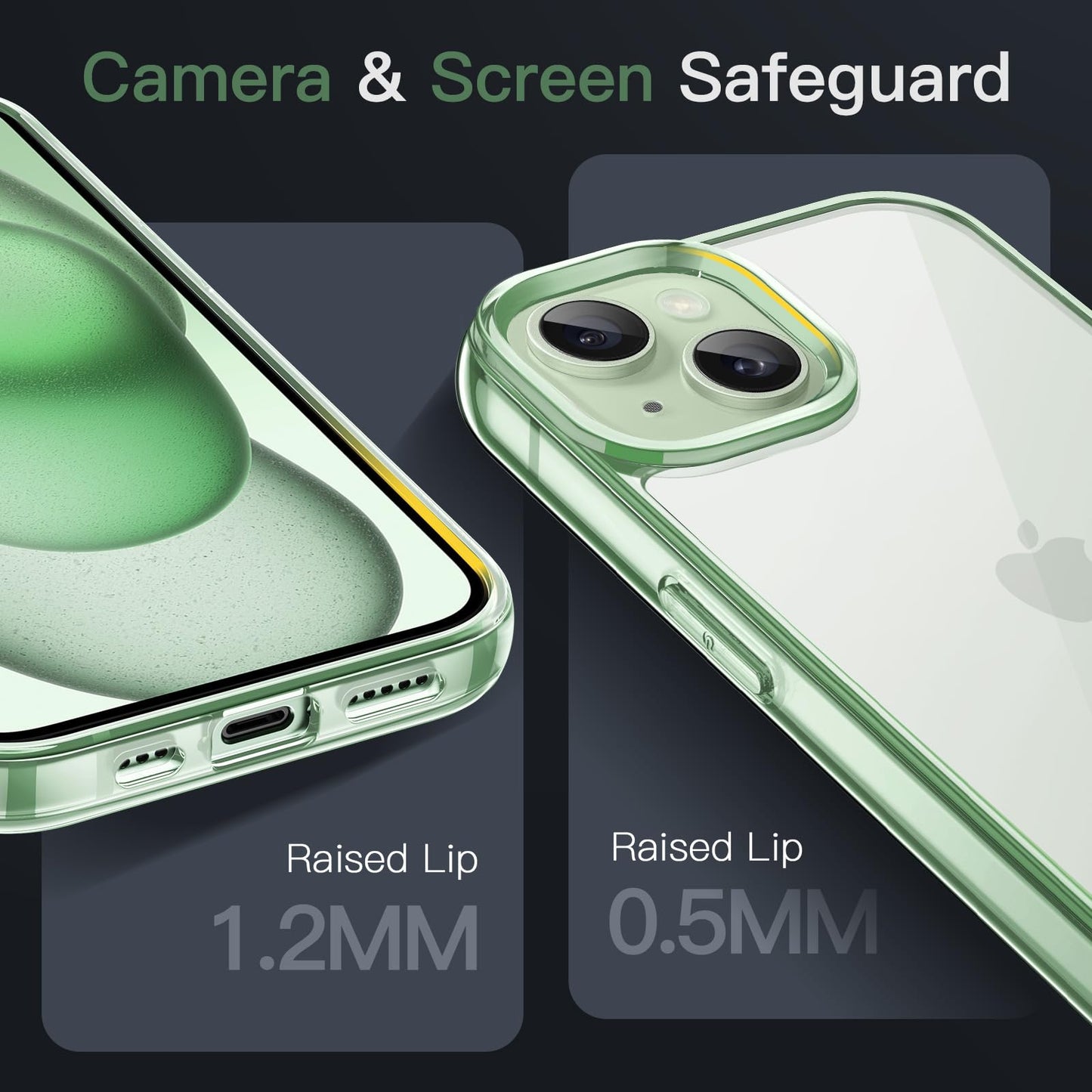 JETech Case for iPhone 15 6.1-Inch, Non-Yellowing Shockproof Phone Bumper Cover, Anti-Scratch Clear Back (Clear)
