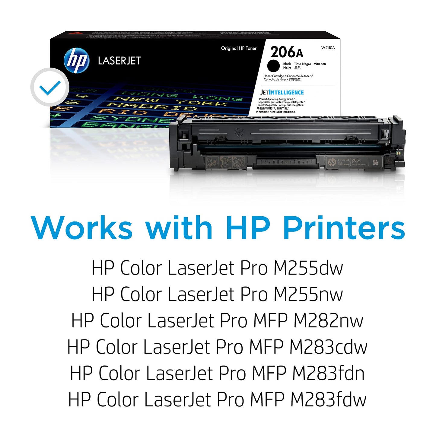 HP 206A Black Toner Cartridge | Works with Color LaserJet Pro M255,MFP M282,M283 Series | W2110A,(Pack of 2)