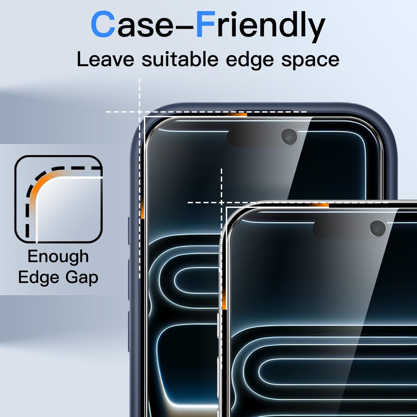 JETech Privacy Screen Protector for iPhone 15 6.1-Inch, Anti-Spy Tempered Glass Film with Easy Installation Tool, 2-Pack