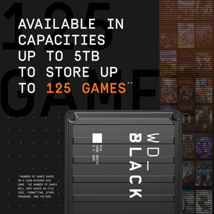 WD_BLACK 4TB P10 Game Drive, Portable External Hard Drive, Works with Playstation, Xbox, & PC - WDBA3A0040BBK-WESN