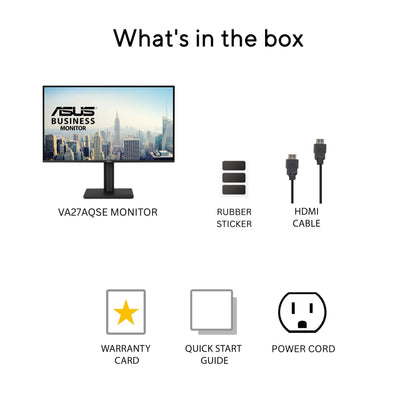 ASUS 27 Inch Desktop Monitor - Full HD (1920 x 1080), IPS, 75Hz, Adaptive-Sync, HDMI, D-Sub, Frameless - VA27EHE