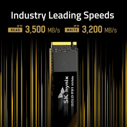 SK Hynix Gold P31 1TB PCIe NVMe Gen3 M.2 2280 Internal SSD, Up to 3500MB/S, Compact M.2 SSD Form Factor SSD, Internal Solid State Drive with 128-Layer NAND Flash