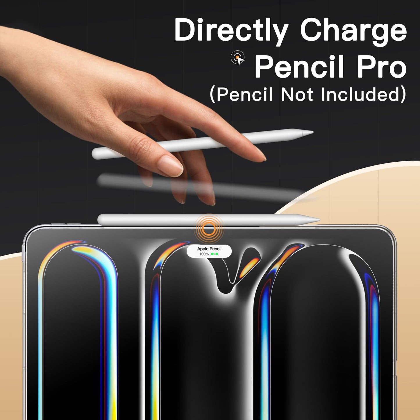 JETech Clear Case for iPad Pro 13-Inch M5/M4 (2025/2024), Anti-Yellowing Transparent Shockproof Slim Tablet Back Cover with Hard PC Back and Soft TPU Bumper