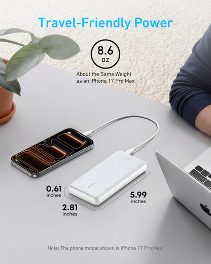 Anker Power Bank(PowerCore 10K), Compact Travel-Ready 10,000mAh Battery Pack with PowerIQ Charging Technology, 5V/3A High-Speed Charging for iPhone, iPad,and More (1, Black)