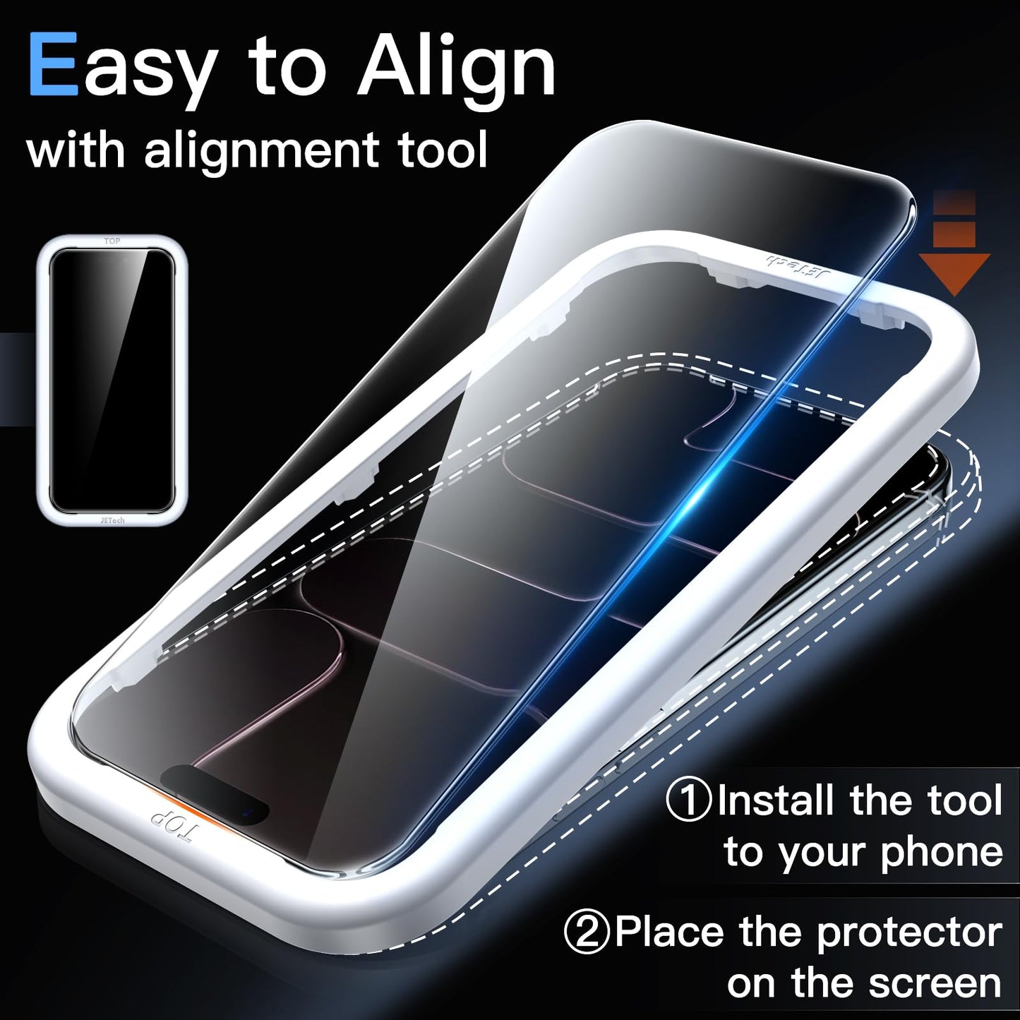 JETech Full Coverage Screen Protector for iPhone 17e (2026) / iPhone 16e, 9H Tempered Glass Film, Case-Friendly, HD Clear, 6.1-Inch Display, 3-Pack