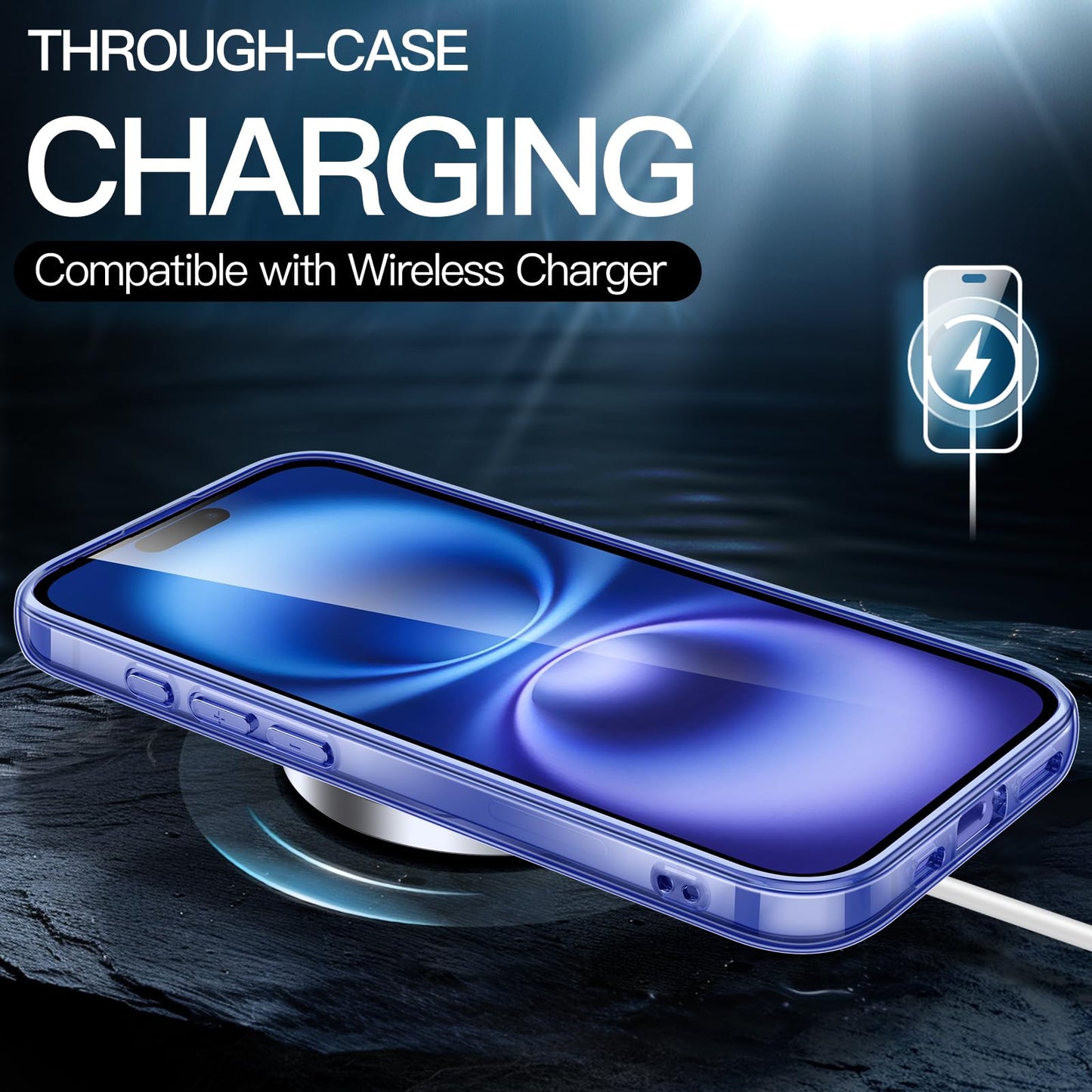 JETech Case for iPhone 16 6.1-Inch, Non-Yellowing Shockproof Phone Bumper Cover, Anti-Scratch Clear Back (Clear)