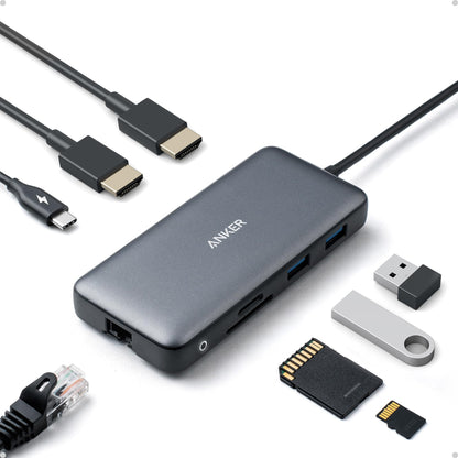 Anker USB C Hub, 7in1 Multi-Port USBC Hub with 4K HDMI, 85W PD, USB-C and 2 USB-A 5Gbps Data Ports, microSD and SD Card Reader, for MacBook Air, MacBook Pro, XPS, and More (Charger not Included)