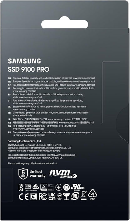 Samsung SSD 9100 PRO 2TB, PCIe 5.0x4 M.2 2280, Up to 14,700MB/s