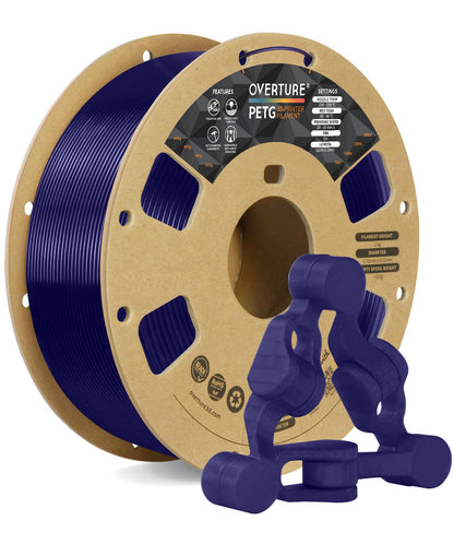 OVERTURE PETG 3D Printer Filament 1.75mm, Neatly Wound Durable PETG 1kg Spool (2.2lbs), Strong Toughness Filament, Dimensional Accuracy +/- 0.02mm, Fit Most FDM Printers (Black (1-Pack))