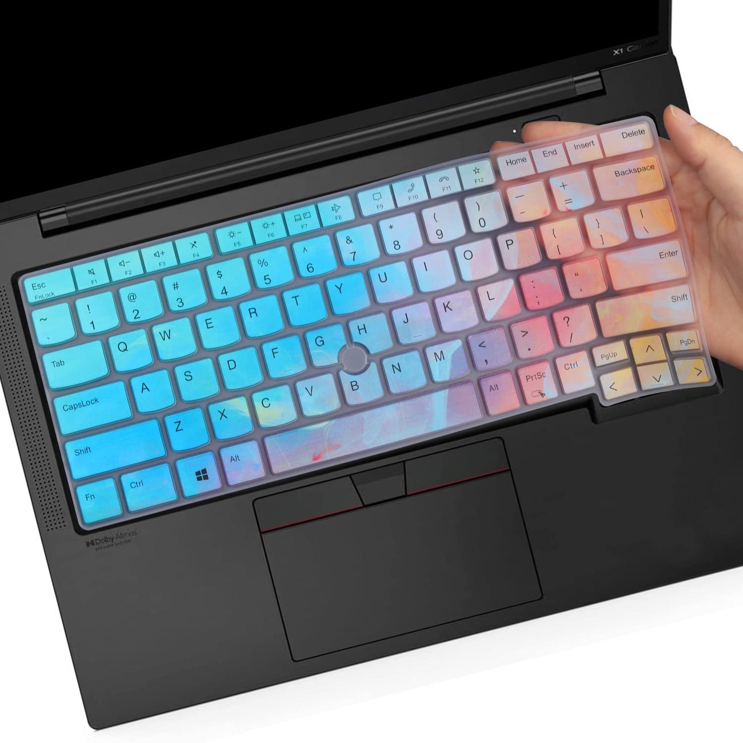 Keyboard Cover for Lenovo Thinkpad x1 Carbon Gen 11/10 14", ThinkPad X1 Yoga Gen 8/7, ThinkPad T14 T14s L14 P14s Gen 4/3, Thinkpad E14 Gen 6/5 (Not Fit T14 L14 P14s Gen 6/5/3/2/1, E14 Gen 7)-Black