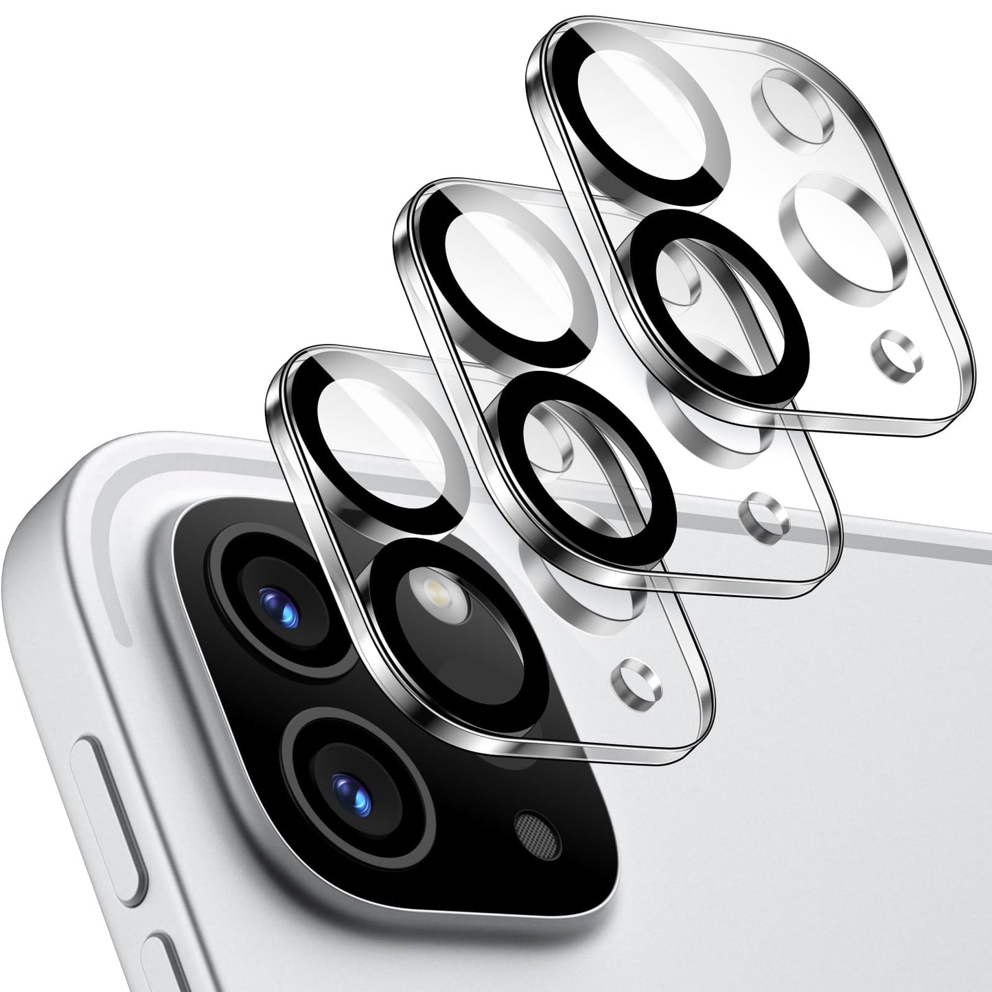 JETech Camera Lens Protector for iPad Pro 11-Inch M5/M4 and iPad Pro 13-Inch M5/M4, 9H Anti-Scratch HD Clear Tempered Glass, Full Coverage, Easy Installation, 3-Pack