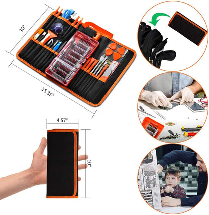 90pcs Electronics Repair Tool Kit Professional, Precision Screwdriver Set Magnetic for Fix Open Pry Cell Phone, Apple iPhone, Computer, PC, Laptop, Tablet, iPad, Mac book with Portable Bag