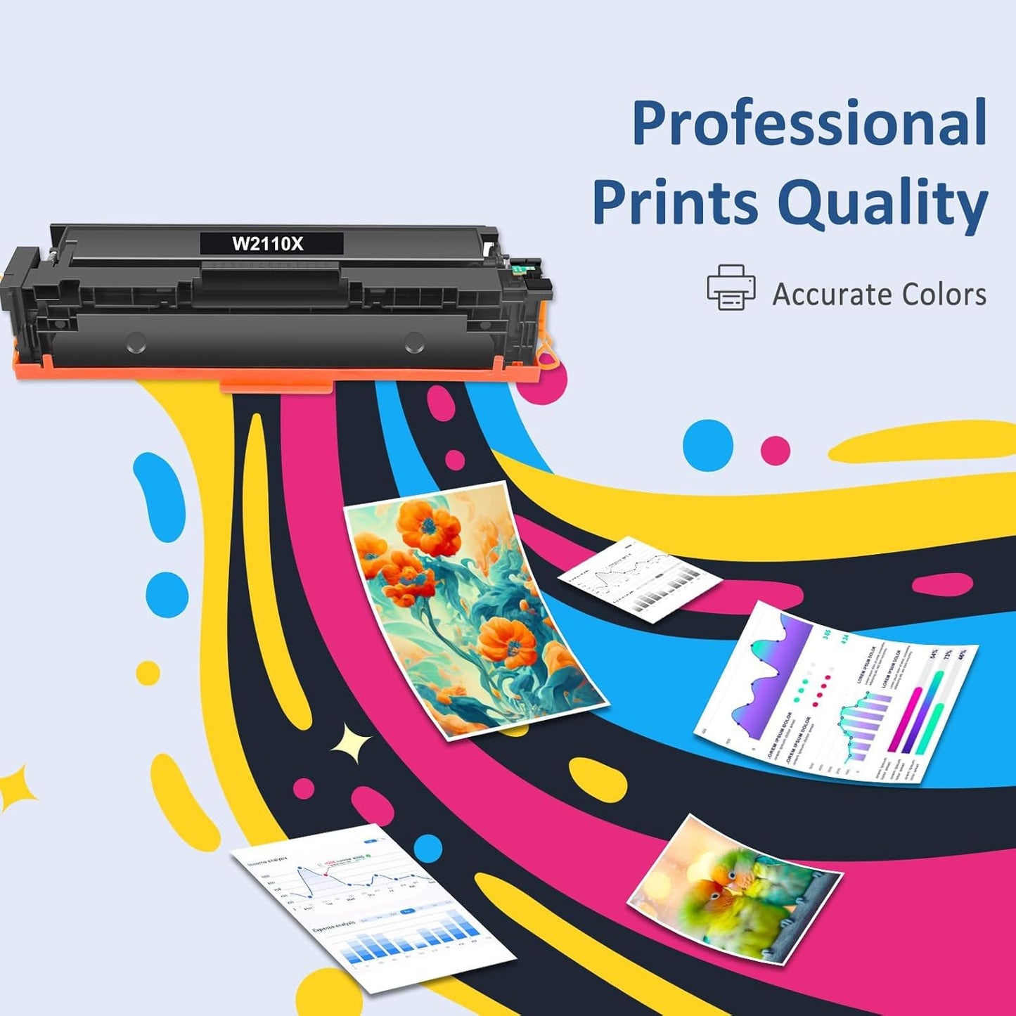 206X High Yield Toner Cartridges 4 Pack | MFP M283fdw Compatible for HP 206X 206A W2110X with Chip for Color LaserJet MFP M283fdw M283cdw M283 Pro M255dw M255 Printer Ink (Black Cyan Yellow Magenta)