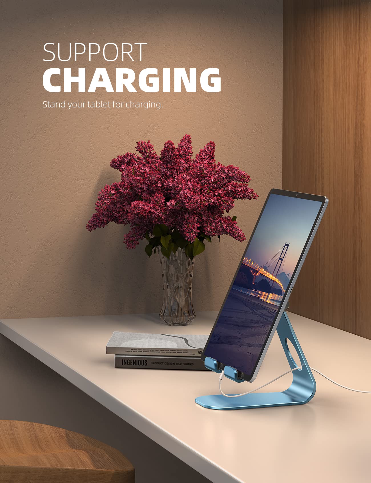 Lamicall S1 Tablet Stand, Adjustable Tablet Holder - Desktop Stand Dock Holder for 4-13" Tablet, iPad Pro 11, 9.7, 10.5, 12.9 Air Mini, Kindle, Tab, Switch, Viral Podcast Video Office Desk Accessories