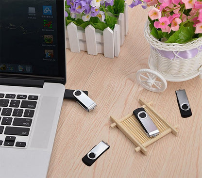 2 Pack 64GB USB Flash Drive USB 2.0 Thumb Drives Jump Drive Fold Storage Memory Stick Swivel Design - Black