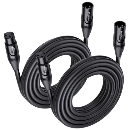 Cable Matters 2-Pack Premium XLR to XLR Cables - 6ft, Male to Female Microphone Cable, Oxygen-Free Copper (OFC) Mic Cord, Black
