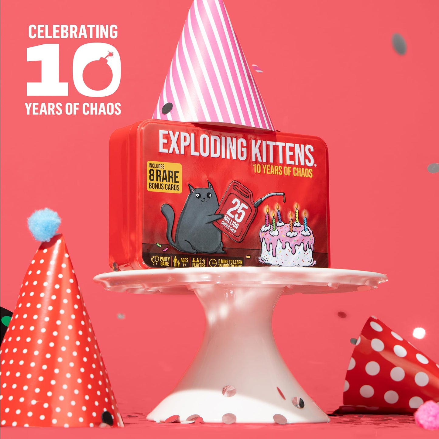 Exploding Kittens Original Edition - 2-5 Players - Ages 7+ - 15 Minutes to Play - High Stakes Card Game - Party Game, Family Game Night, Kid and Adult Card Game