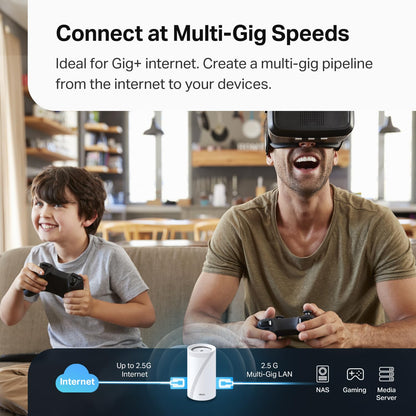 TP-Link Deco XE75 AXE5400 Tri-Band WiFi 6E Mesh System - Covers up to 5500 Sq.Ft, Replaces WiFi Router and Extender, AI-Driven Mesh, 6GHz Band, 2-Pack