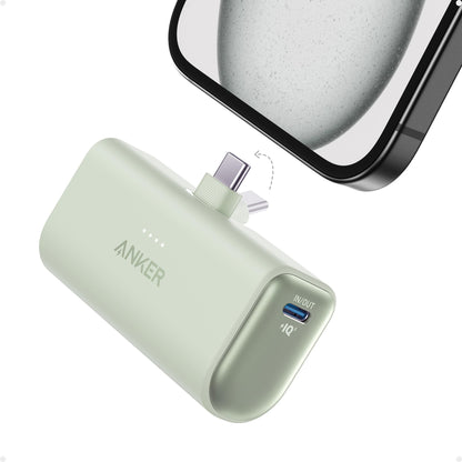 Anker iPhone 17 Portable Charger, Nano Power Bank with Built-in USB C Connector, 5,000mAh Portable Charger 22.5W, for iPhone 17/16/15 Series, Samsung S22/23 Series, iPad Pro/Air, AirPods, and More