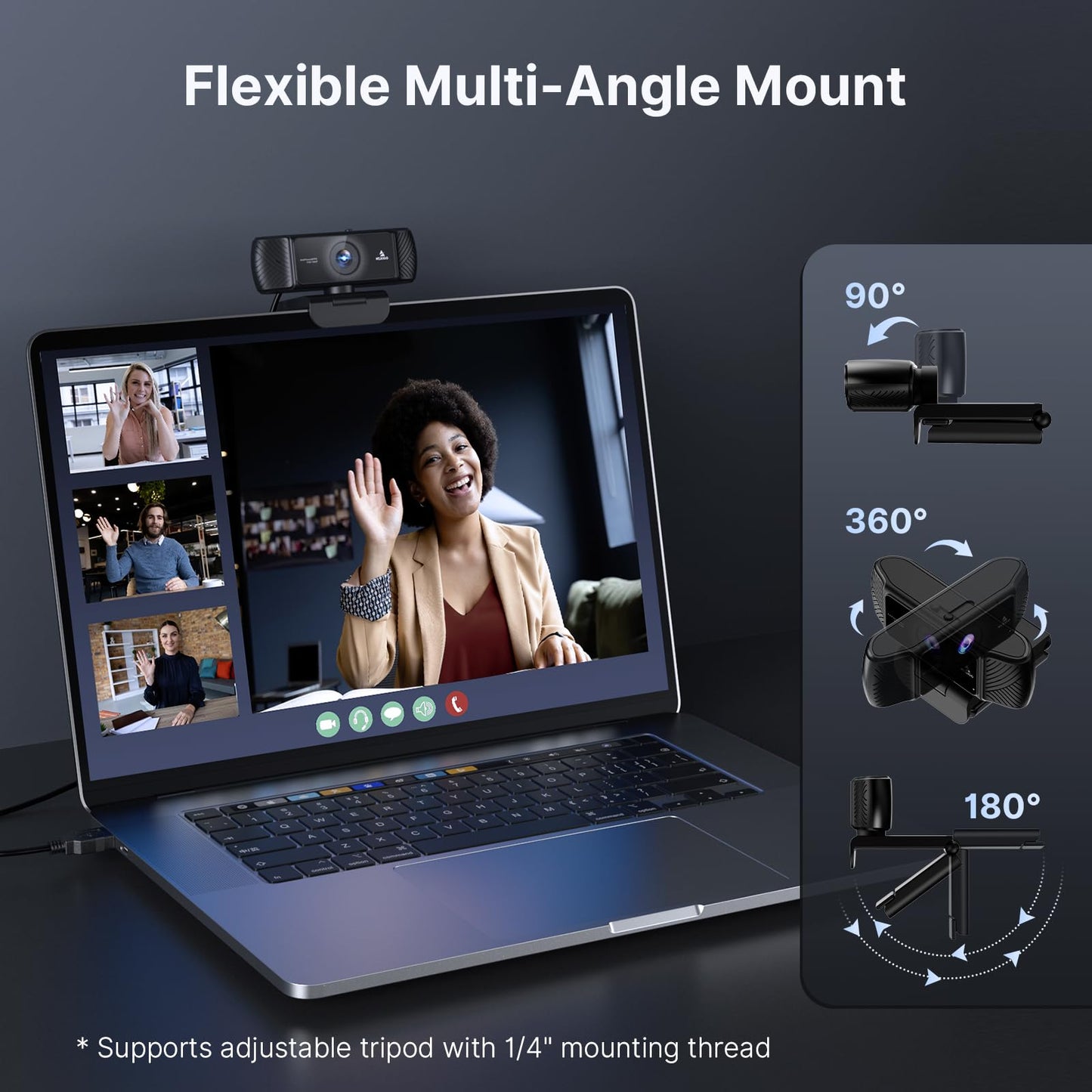 NexiGo N60 1080P Webcam with Microphone, Software Control & Privacy Cover, USB HD Computer Web Camera, Plug and Play, for Zoom/Skype/Teams, Conferencing and Video Calling