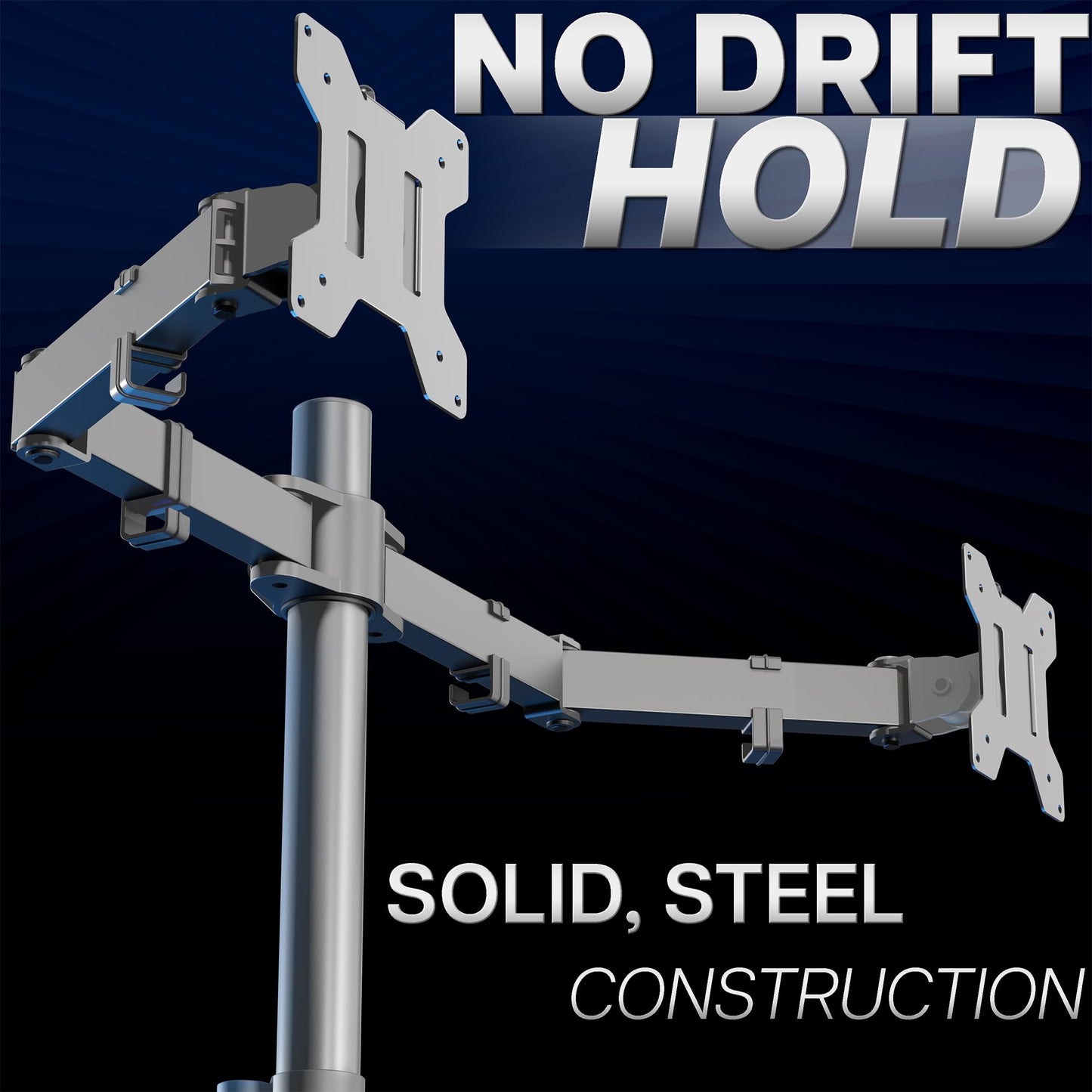 VIVO Dual Monitor Desk Mount, Holds 2 Computer Screens up to 30 inches and 22lbs Each, Heavy Duty Fully Adjustable Steel Stand with C-Clamp and Grommet, Black, STAND-V002