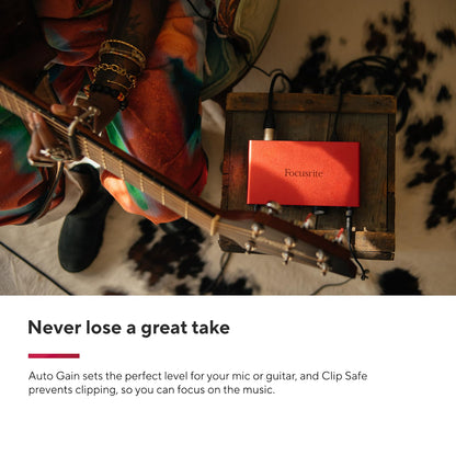 Focusrite Scarlett Solo 4th Gen USB Audio Interface, for the Guitarist, Vocalist, or Producer — High-Fidelity, Studio Quality Recording, and All the Software You Need to Record