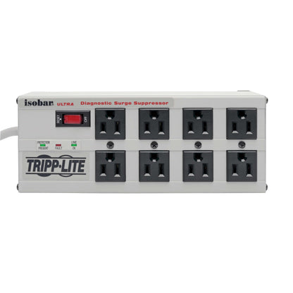 Tripp Lite ISOBAR6ULTRA Isobar 6 Outlet Heavy Duty Power Strip Surge Protector, 3330 Joules, 6ft Cord, Flat Plug, Metal Power Strip, Industrial Garage Work Shop Bench, Under Desk and Wall Mountable