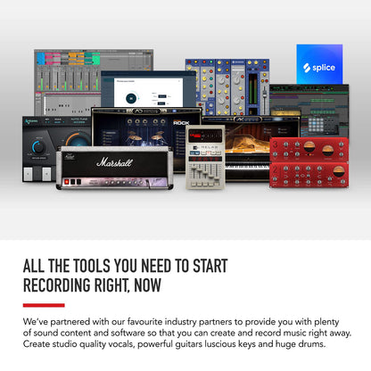 Focusrite Scarlett Solo 4th Gen USB Audio Interface, for the Guitarist, Vocalist, or Producer — High-Fidelity, Studio Quality Recording, and All the Software You Need to Record