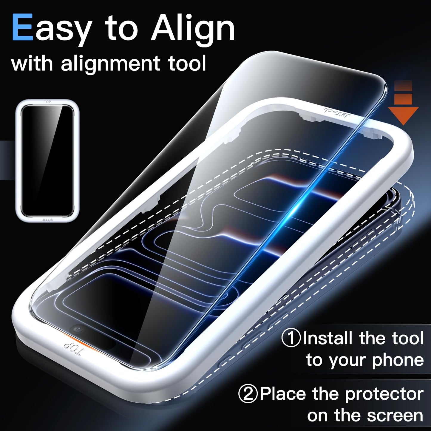 JETech Full Coverage Screen Protector for iPhone 17e (2026) / iPhone 16e, 9H Tempered Glass Film, Case-Friendly, HD Clear, 6.1-Inch Display, 3-Pack