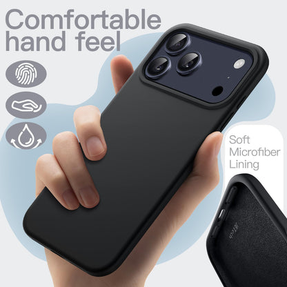 JETech Liquid Silicone Case for iPhone 17 Pro Max 6.9-Inch, Silky Soft Touch Full-Body Protection, Anti-Scratch Shockproof Phone Cover with Microfiber Lining (Dark Blue)