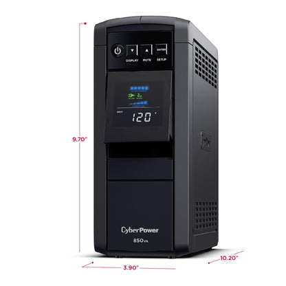 CyberPower CP1500PFCLCD PFC Sinewave UPS Battery Backup and Surge Protector, 1500VA/1000W, 12 Outlets, AVR, Mini Tower, UL Certified