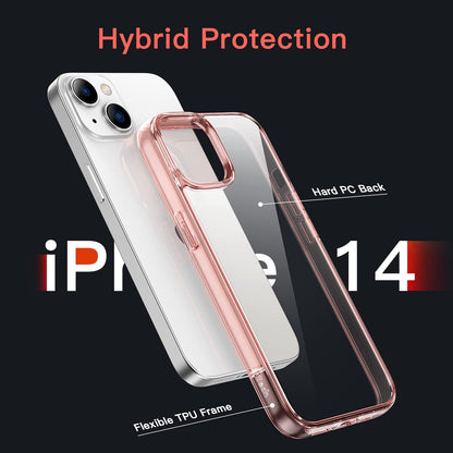 JETech Case for iPhone 14 6.1-Inch, Non-Yellowing Shockproof Phone Bumper Cover, Anti-Scratch Clear Back (Clear)