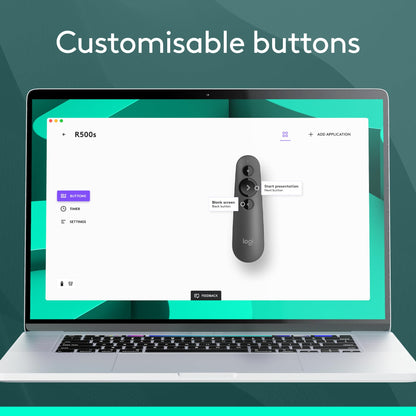 Logitech Wireless Presenter R800, PowerPoint Clicker with Green Laser Pointer, Wireless Presentation Clicker Remote
