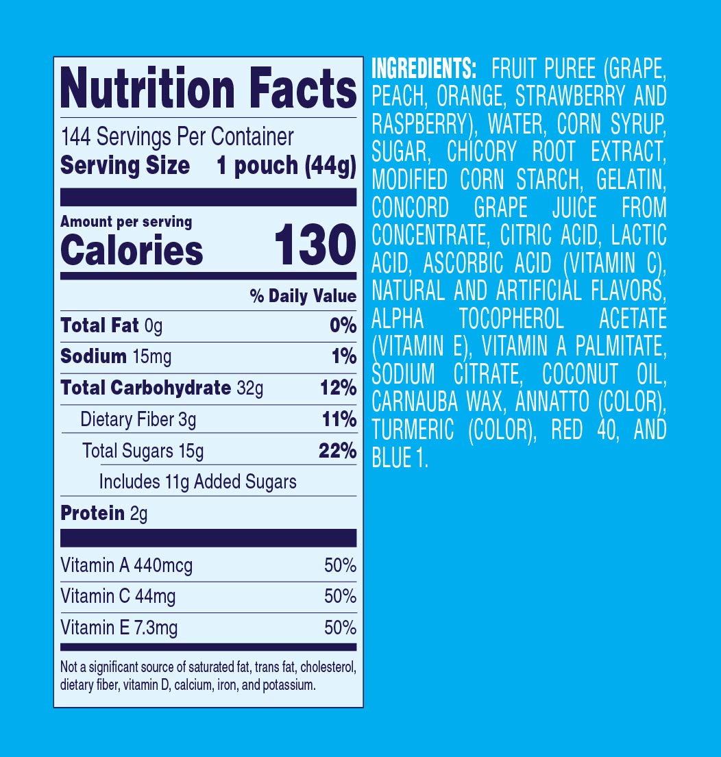 Welch's Fruit Snacks, Mixed Fruit, Bulk Pack, Individual Single Serve Bags, 0.8 oz (Pack of 40)