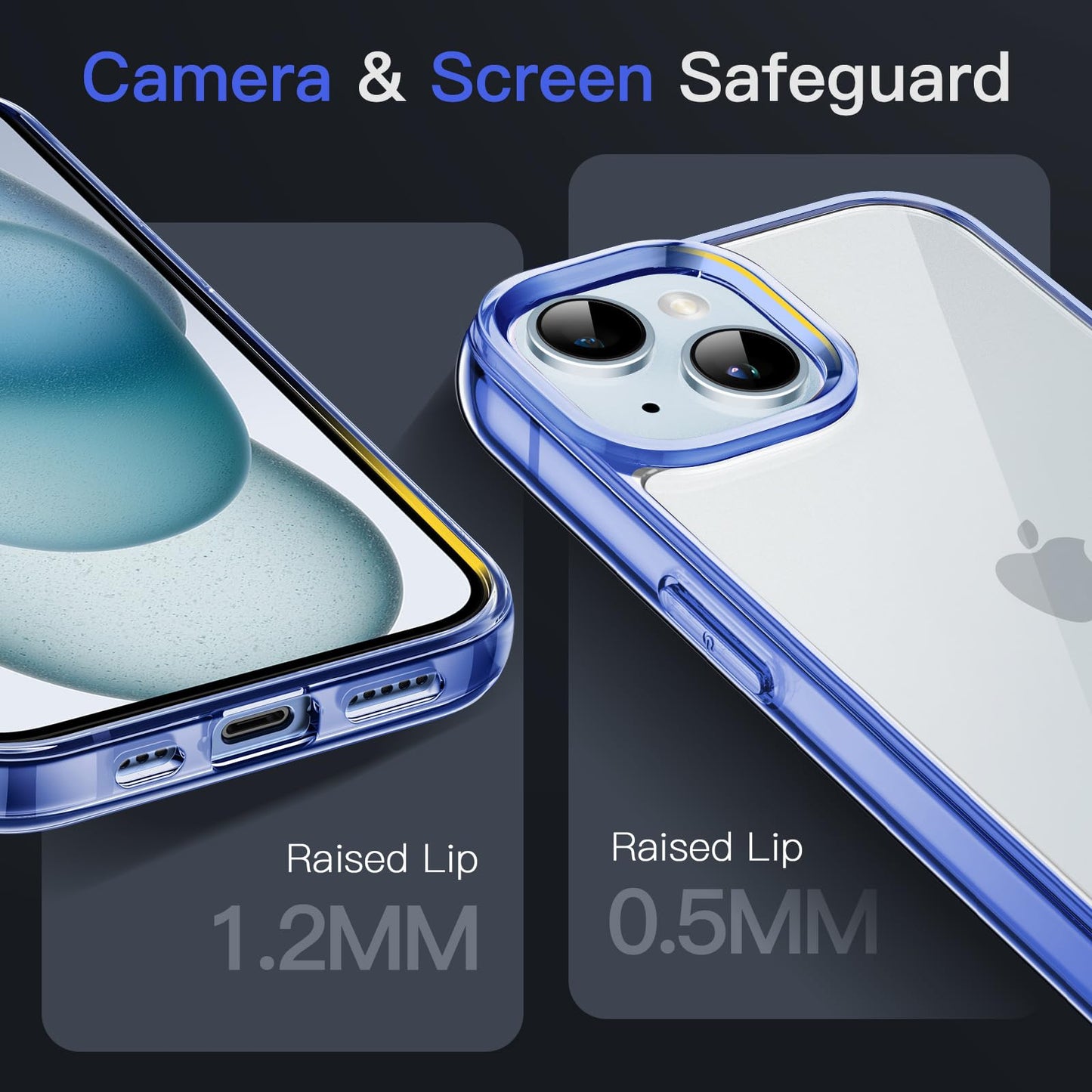 JETech Case for iPhone 15 6.1-Inch, Non-Yellowing Shockproof Phone Bumper Cover, Anti-Scratch Clear Back (Clear)