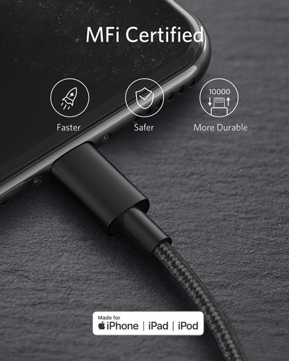 Anker New Nylon USB C to Lightning Cable, Apple MFi Certified for iPhone 14 Series, and More (6FT, Black)