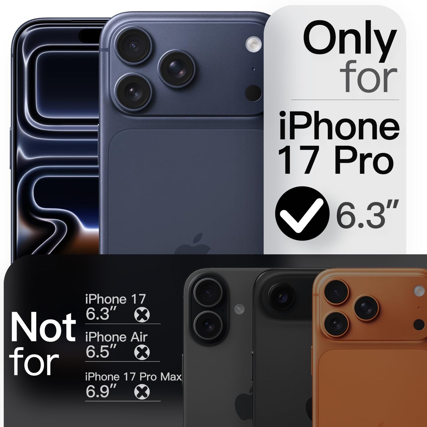 JETech Magnetic Slim Case for iPhone 17 Pro Max 6.9-Inch, Compatible with MagSafe, Ultra-Thin Lightweight Minimalist Phone Cover with Matte Finish and Full Camera Lens Protection (Black)