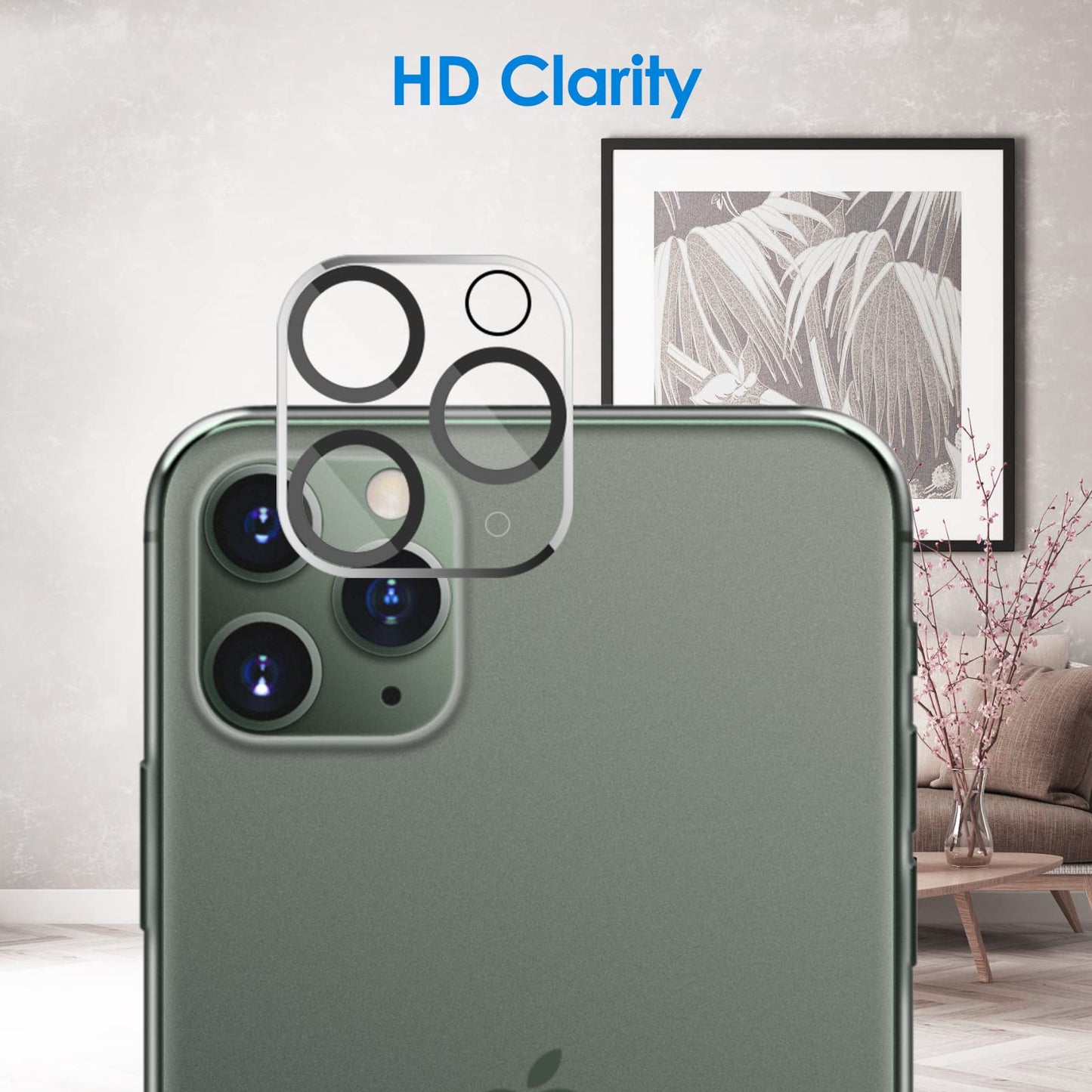 JETech Camera Lens Protector for iPhone 12 Pro Max 6.7-Inch, 9H Tempered Glass, HD Clear, Anti-Scratch, Case Friendly, Does Not Affect Night Shots, 3-Pack