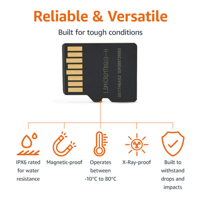 Amazon Basics 128GB microSDXC Memory Card with Adapter for Smartphones, Drones, Cameras, Full HD, Read Speed Up to 200MB/s, 1-Pack