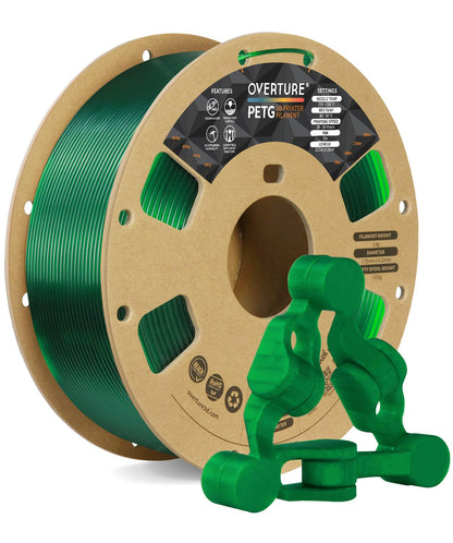 OVERTURE PETG 3D Printer Filament 1.75mm, Neatly Wound Durable PETG 1kg Spool (2.2lbs), Strong Toughness Filament, Dimensional Accuracy +/- 0.02mm, Fit Most FDM Printers (Black (1-Pack))