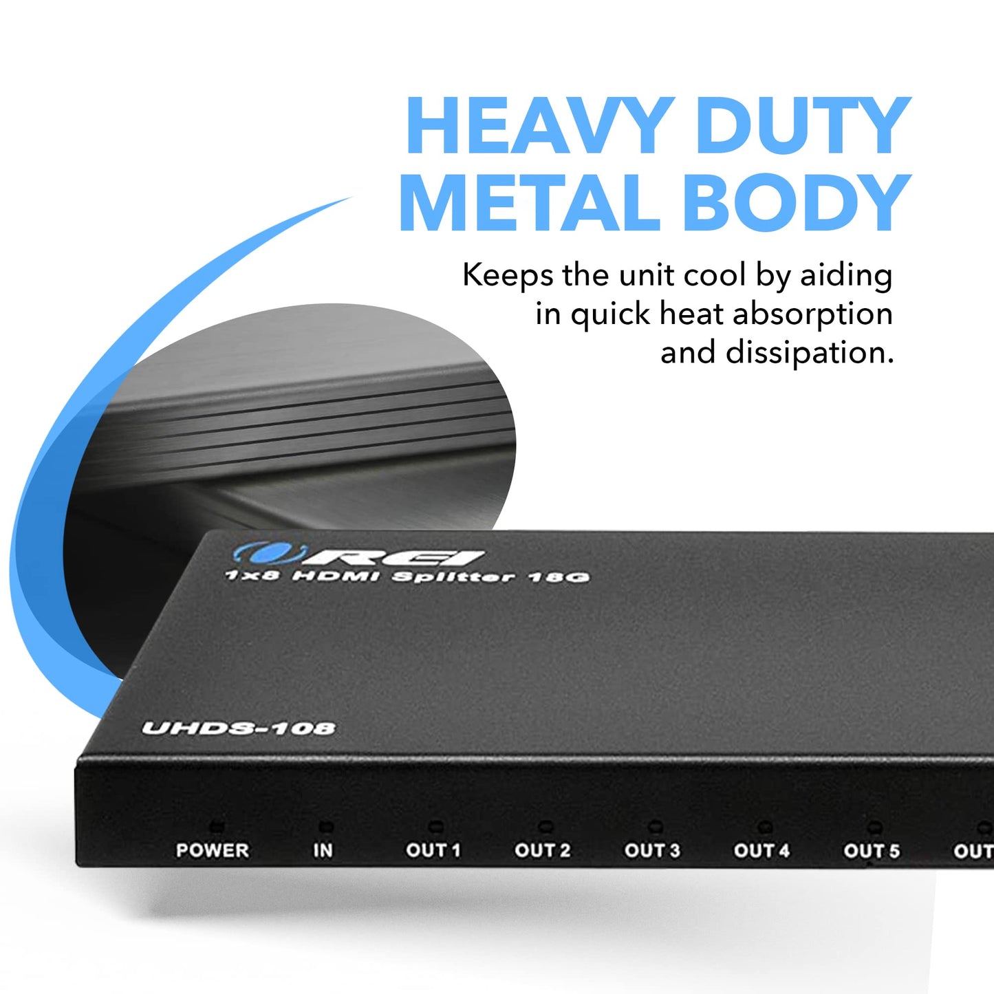 OREI UltraHD 4K @ 60 Hz 1 x 2 HDMI Splitter 1 in 2 Out (2 Port) 4:4:4 8-bit - Does Not Bypass HDCP, 18 Gbps, 4K HDMI Splitter