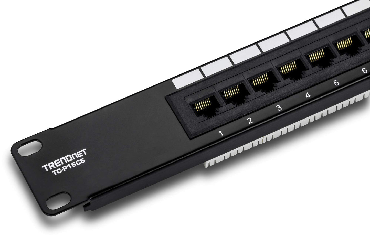 TRENDnet 16-Port Cat6 Unshielded Patch Panel,Rackmount, 1U 19", Cat3,Cat4,Cat5,Cat5e,Cat6 Compatible, 250Mhz Connection, Ideal for Copper Gigabit Ethernet Connections, Black, TC-P16C6