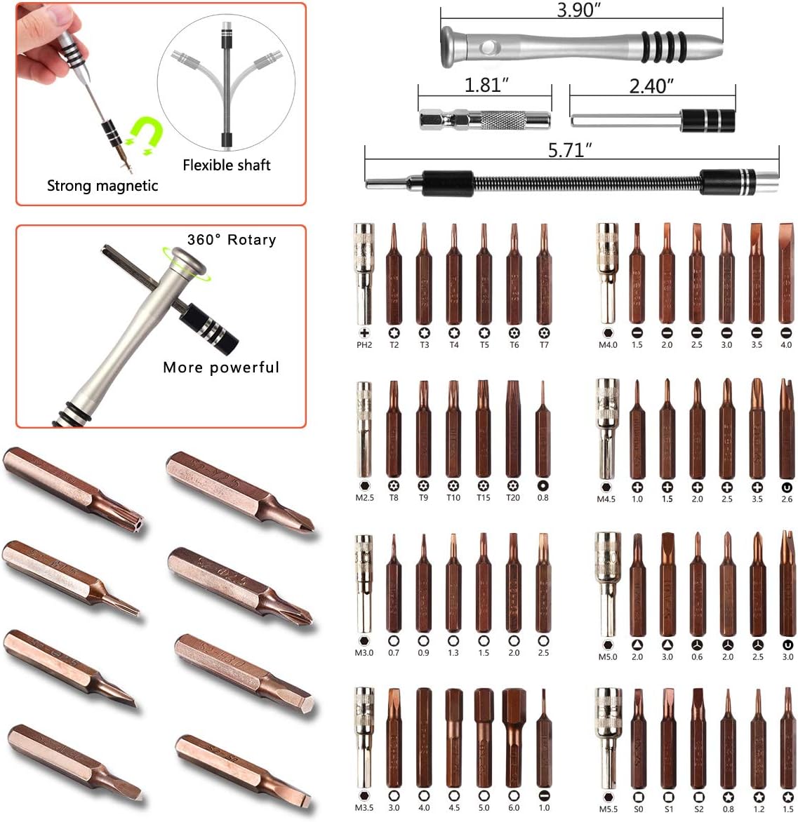 90pcs Electronics Repair Tool Kit Professional, Precision Screwdriver Set Magnetic for Fix Open Pry Cell Phone, Apple iPhone, Computer, PC, Laptop, Tablet, iPad, Mac book with Portable Bag