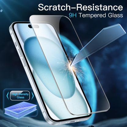 JETech Full Coverage Screen Protector for iPhone 17e (2026) / iPhone 16e, 9H Tempered Glass Film, Case-Friendly, HD Clear, 6.1-Inch Display, 3-Pack