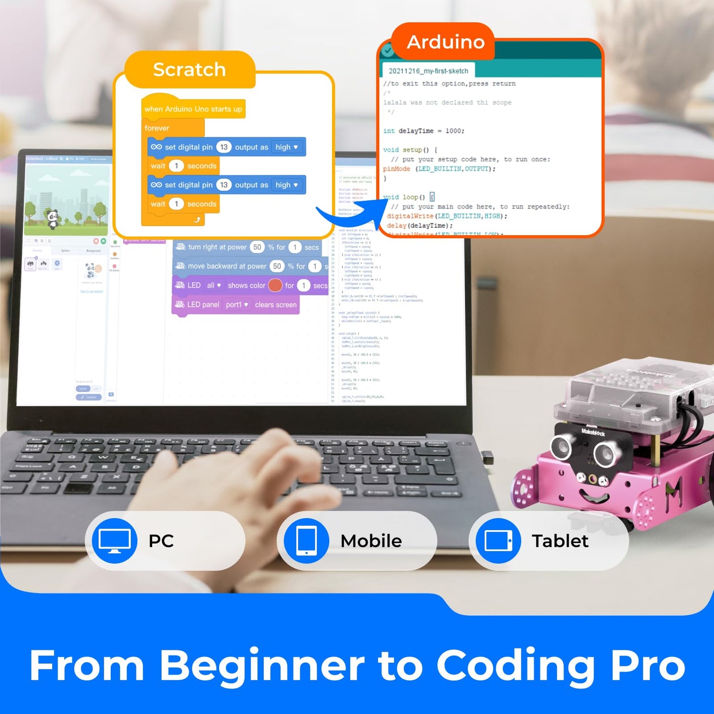 Makeblock mBot Robot Kit, Robotics for Kids Ages 8-12 Learn to Code with Scratch & Arduino, STEM Toys Science Kits for Kids Age 8-12 Boys and Girls Age 8+