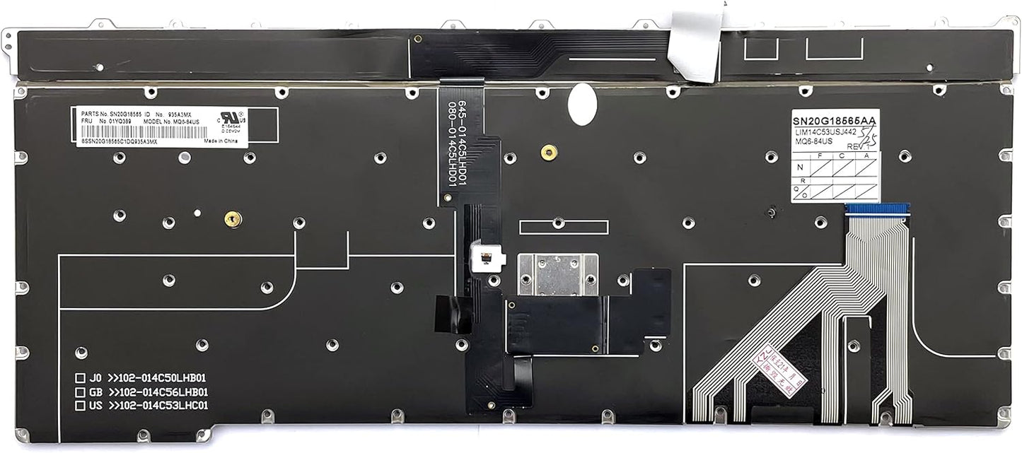 New US Layout Keyboard with Backlit Replacement for Lenovo Thinkpad X1 Carbon Gen 3 3rd 2015 Versions 01YQ389