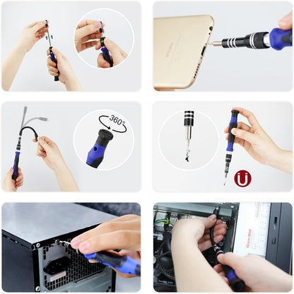Professional Computer Repair Tool Kit, Precision Laptop Screwdriver Kit, XOOL 80 in 1 Electronics Repair Tool with 56 Magnetic Bits, Compatible for Macbook, iPhone, Game Console, Tablet