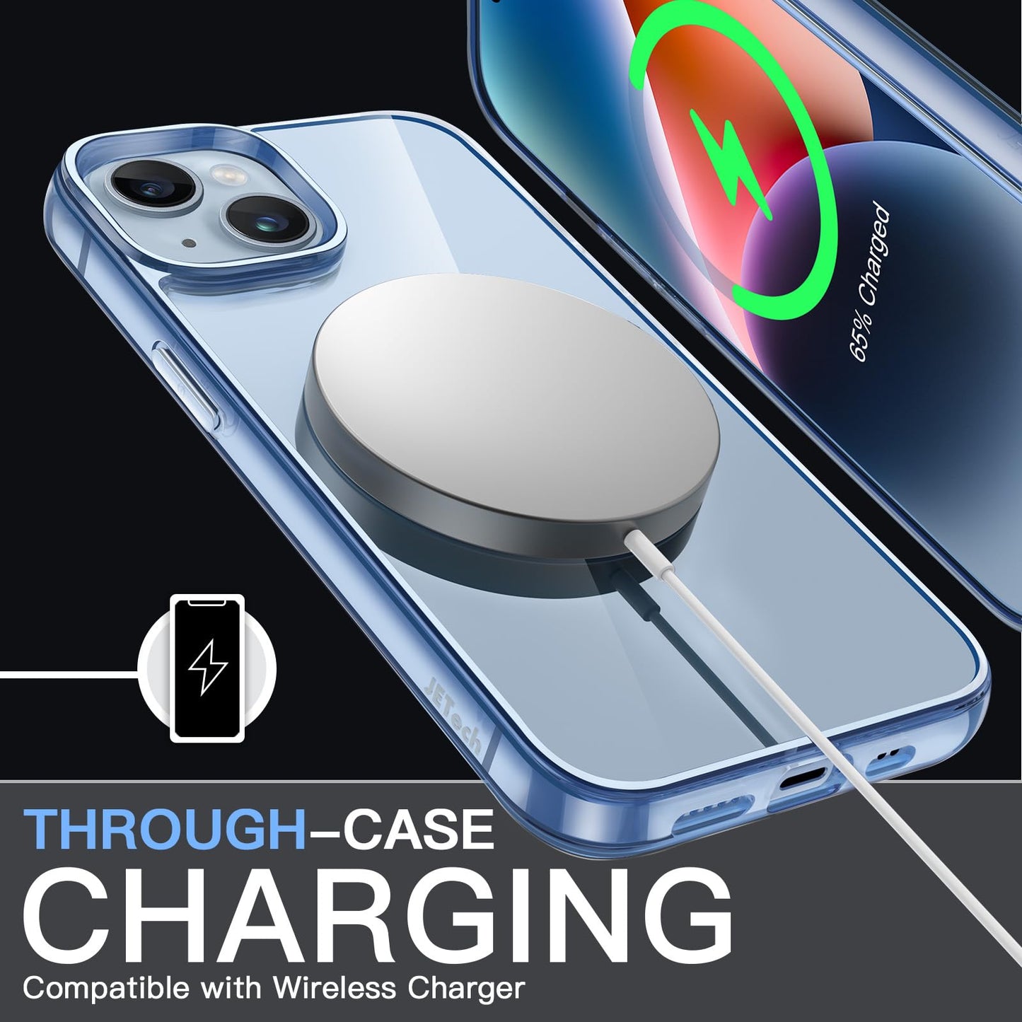 JETech Case for iPhone 14 6.1-Inch, Non-Yellowing Shockproof Phone Bumper Cover, Anti-Scratch Clear Back (Clear)