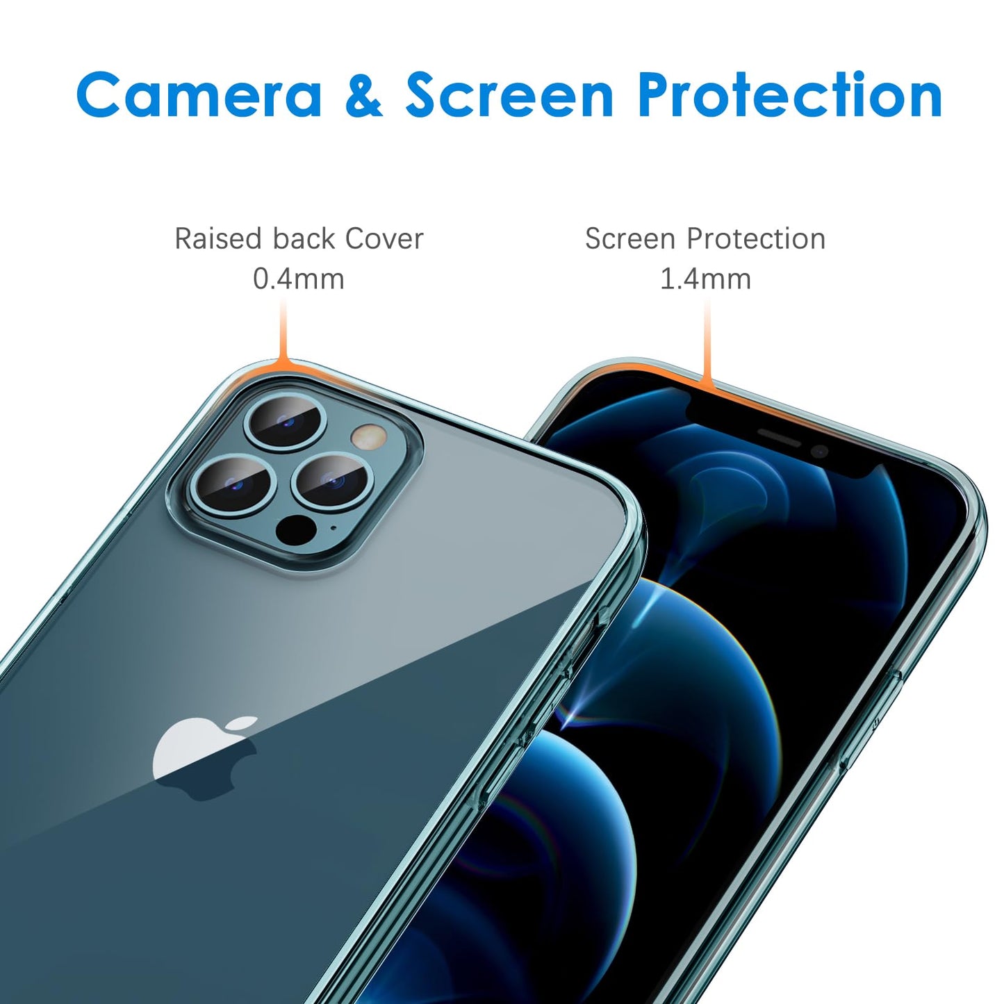 JETech Case for iPhone 12/12 Pro 6.1-Inch, Non-Yellowing Shockproof Phone Bumper Cover, Anti-Scratch Clear Back (HD Clear)