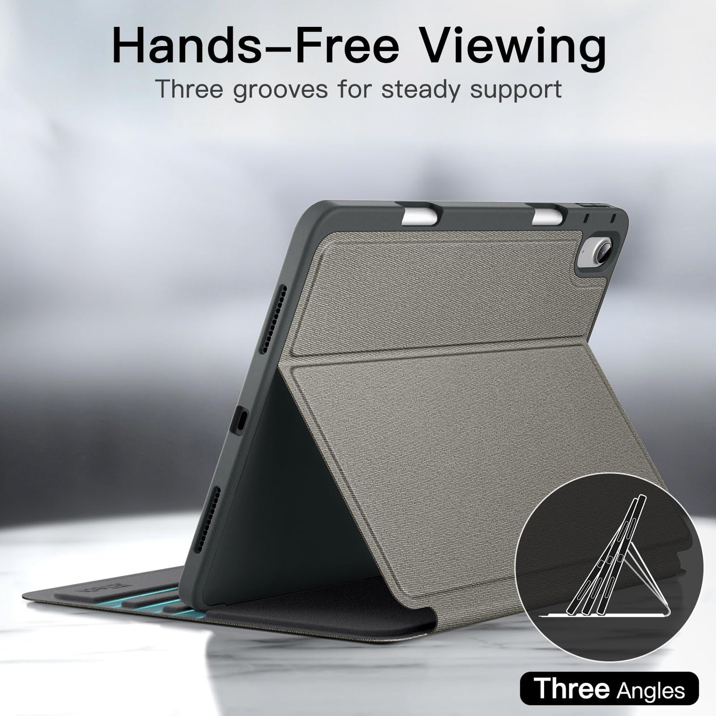 JETech Case for iPad Air 11-Inch M4/M3/M2 (2026/2025/2024), iPad Air 5/4 (2022/2020 5th/4th 10.9-Inch) with Pencil Holder, Slim Folio Stand Protective Tablet Cover, Multi-Angle Viewing (Black)